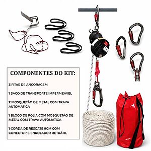 Kit para Trabalho em Altura | Sistema Completo para Resgate, Evacuação e Movimentação Vertical NR-35