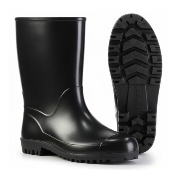 Bota de PVC Cano Médio – Preta | Impermeabilidade e Mobilidade NR-6