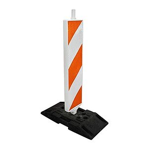 Barreira Vertical com Base de Borracha | Sinalização Viária de Alta Visibilidade e Estabilidade