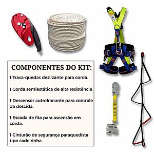 Kit de Alpinismo Industrial | Sistema Completo para Trabalho em Altura, Acesso por Corda e Resgate NR-35
