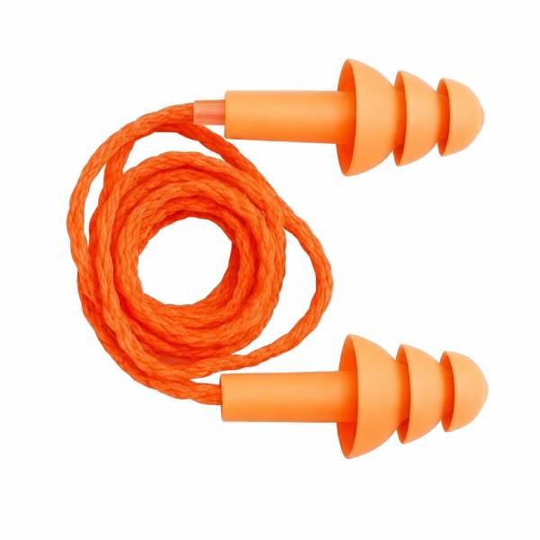 Protetor Auricular de Silicone Bicolor com Cordão | Proteção Auditiva e Conforto