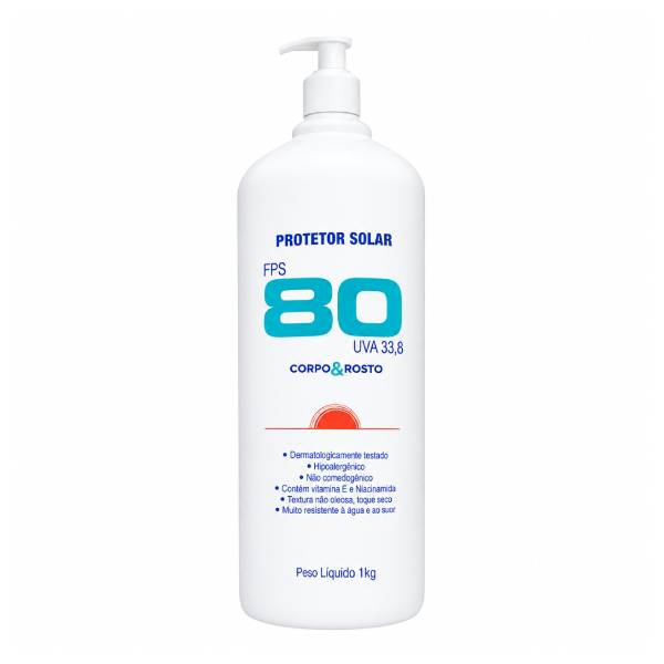 Protetor Solar Profissional FPS 80 – Alta Proteção UVA e UVB | Segurança e Cuidado com a Pele