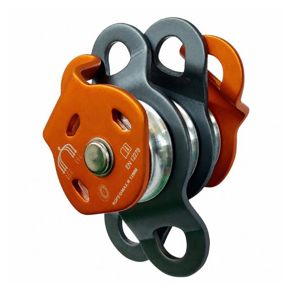 Polia Tripla Lateral de Placas Oscilantes Rolamentada para Cordas de até 12 mm