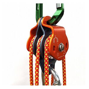 Polia Tripla Lateral de Placas Oscilantes Rolamentada para Cordas de até 12 mm
