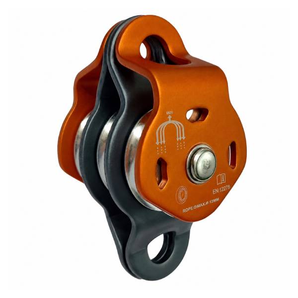 Polia Tripla Lateral de Placas Oscilantes Rolamentada para Cordas de até 12 mm