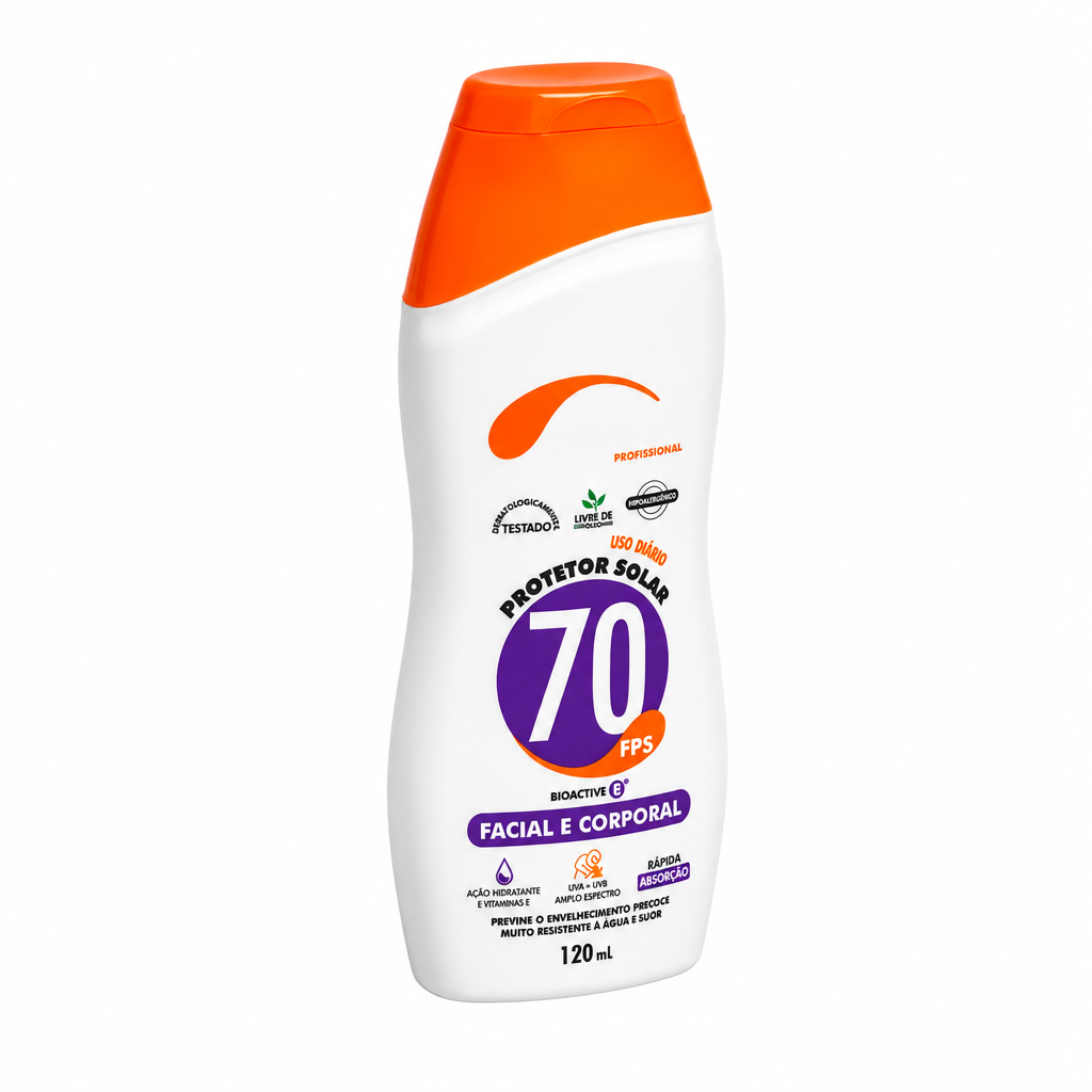Protetor Solar Facial FPS 70 | Alta Proteção UVA e UVB para Uso Profissional